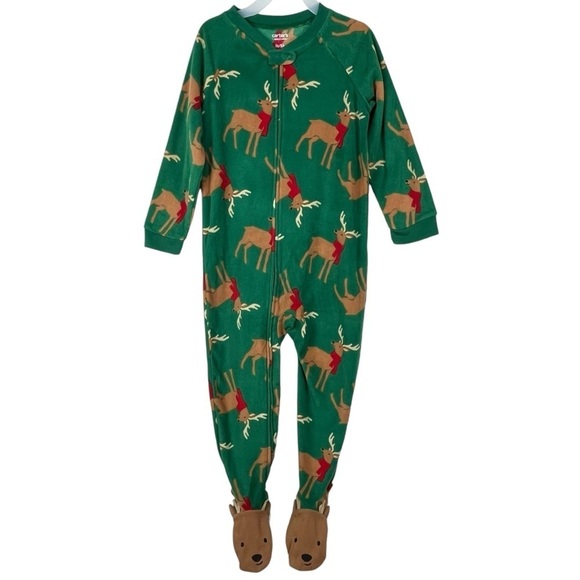 Carter’s Child of Mine Christmas Reindeer One Piece Pajamas Size 5T - Picture 1 of 8